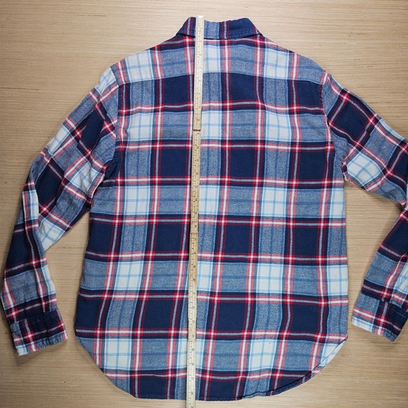 Polo Ralph Lauren‎ Plaid Flannel Utility Workshirt Mens Size M Blue Red White - Picture 9 of 10